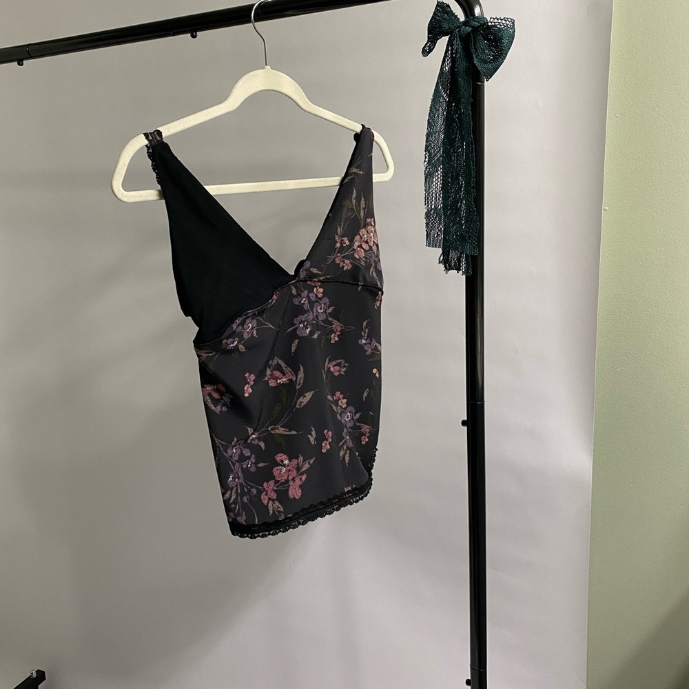 Asymmetrical Flora Tank Top